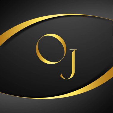 O ve J logo tasarımı. OJ lüks mektup logosu. Bu logo tasarımı bir markayı, şirketi veya bireyi temsil eden görsel bir sembol oluşturma sürecidir..