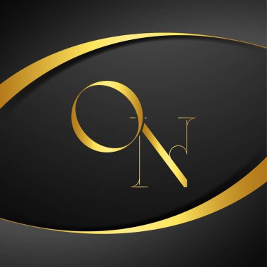 O ve N logo tasarımı. Lüks mektup ambleminde. Bu logo tasarımı bir markayı, şirketi veya bireyi temsil eden görsel bir sembol oluşturma sürecidir..