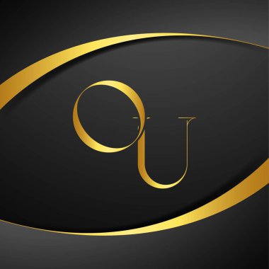 O ve U logo tasarımı. Lüks mektup amblemi. Bu logo tasarımı bir markayı, şirketi veya bireyi temsil eden görsel bir sembol oluşturma sürecidir..