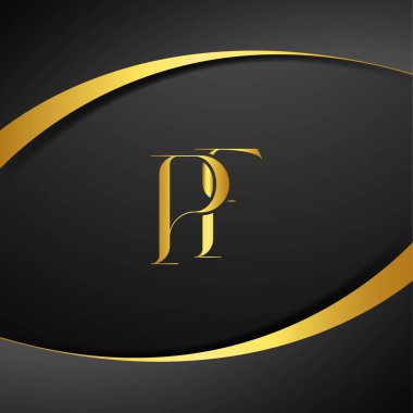 P ve F logo tasarımı. PF lüks mektup logosu. Bu logo tasarımı bir markayı, şirketi veya bireyi temsil eden görsel bir sembol oluşturma sürecidir..