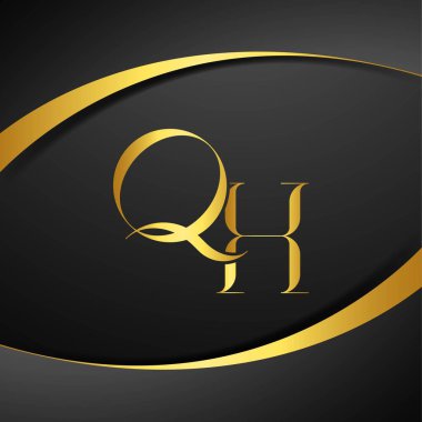 Q ve H logo tasarımı. QH lüks harf logosu. Bu logo tasarımı bir markayı, şirketi veya bireyi temsil eden görsel bir sembol oluşturma sürecidir..