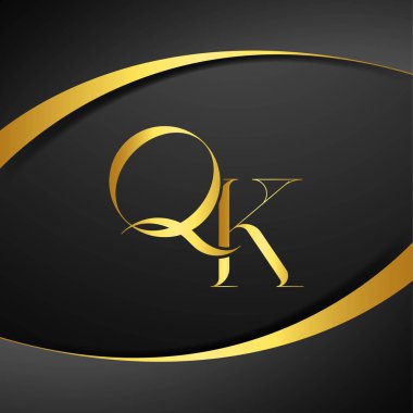 Q ve K logo tasarımı. QK lüks harf logosu. Bu logo tasarımı bir markayı, şirketi veya bireyi temsil eden görsel bir sembol oluşturma sürecidir..