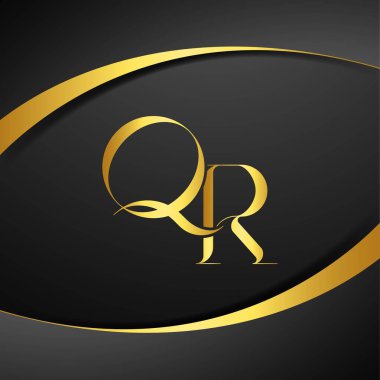 Q ve R logo tasarımı. QR lüks harf logosu. Bu logo tasarımı bir markayı, şirketi veya bireyi temsil eden görsel bir sembol oluşturma sürecidir..