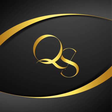 Q ve S logo tasarımı. QS lüks harf logosu. Bu logo tasarımı bir markayı, şirketi veya bireyi temsil eden görsel bir sembol oluşturma sürecidir..