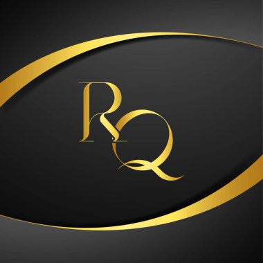 R and Q logo design. RQ luxury letter logo. This logo design is the process of creating a visual symbol that represents a brand, company, or individual. clipart