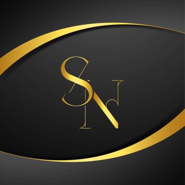 S ve N logo tasarımı. SN lüks mektup logosu. Bu logo tasarımı bir markayı, şirketi veya bireyi temsil eden görsel bir sembol oluşturma sürecidir..
