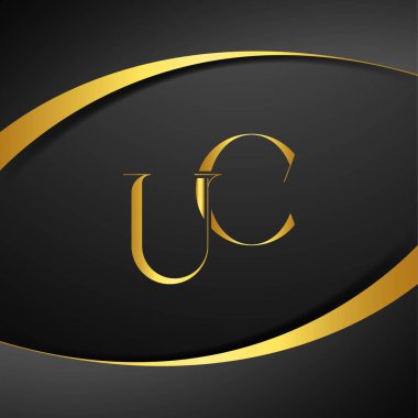 U ve C logo tasarımı. UC lüks mektup logosu. Bu logo tasarımı bir markayı, şirketi veya bireyi temsil eden görsel bir sembol oluşturma sürecidir..