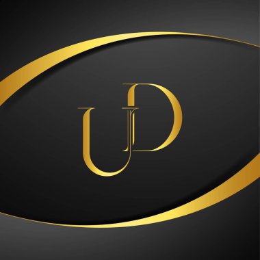 U and D logo design. UD luxury letter logo. This logo design is the process of creating a visual symbol that represents a brand, company, or individual. clipart