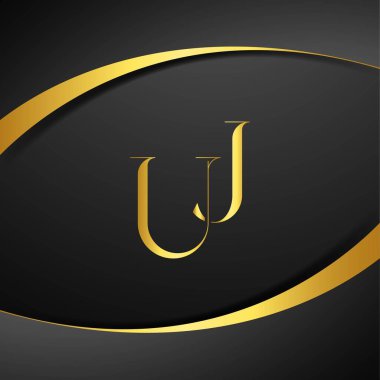U ve J logo tasarımı. UJ lüks mektup logosu. Bu logo tasarımı bir markayı, şirketi veya bireyi temsil eden görsel bir sembol oluşturma sürecidir..