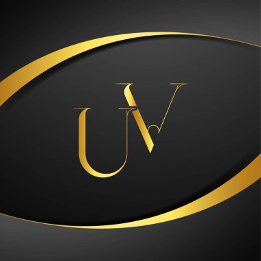 U ve V logo tasarımı. UV lüks harf logosu. Bu logo tasarımı bir markayı, şirketi veya bireyi temsil eden görsel bir sembol oluşturma sürecidir..