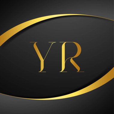 Y ve R logo tasarımı. YR lüks mektup logosu. Bu logo tasarımı bir markayı, şirketi veya bireyi temsil eden görsel bir sembol oluşturma sürecidir..