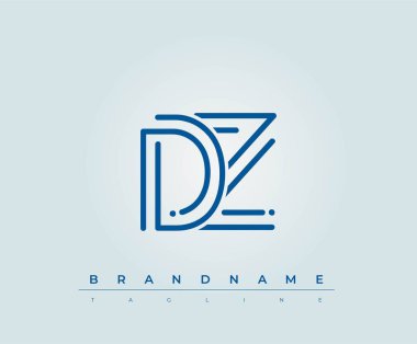 DZ Teknoloji Mektup Şablonu. Bu teknoloji harfi logosu bir teknoloji şirketini temsil etmek için harfleri kullanan bir grafik işareti..