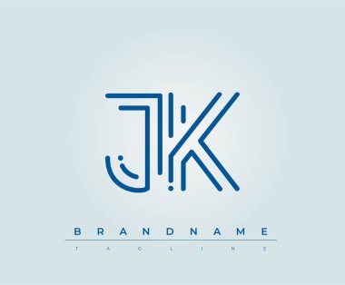 JK Teknoloji Mektup Şablonu. Bu teknoloji harfi logosu bir teknoloji şirketini temsil etmek için harfleri kullanan bir grafik işareti..