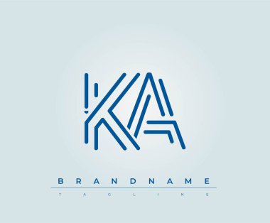 KA Teknoloji Mektup Şablonu. Bu teknoloji harfi logosu bir teknoloji şirketini temsil etmek için harfleri kullanan bir grafik işareti..