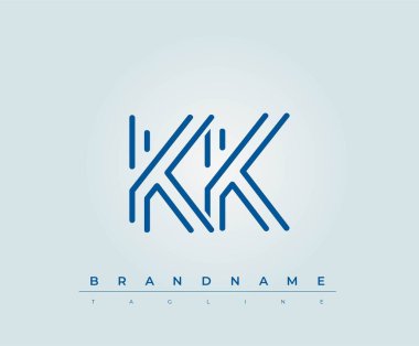 KK Teknoloji Mektup Logosu Şablonu. Bu teknoloji harfi logosu bir teknoloji şirketini temsil etmek için harfleri kullanan bir grafik işareti..