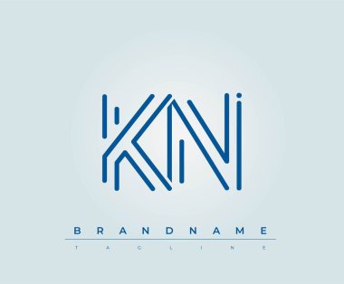 KN Teknoloji Mektup Şablonu. Bu teknoloji harfi logosu bir teknoloji şirketini temsil etmek için harfleri kullanan bir grafik işareti..