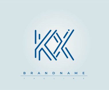 KX Teknoloji Mektup Şablonu. Bu teknoloji harfi logosu bir teknoloji şirketini temsil etmek için harfleri kullanan bir grafik işareti..