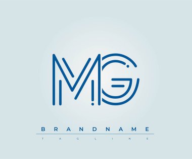 MG Teknoloji Mektup Şablonu. Bu teknoloji harfi logosu bir teknoloji şirketini temsil etmek için harfleri kullanan bir grafik işareti..