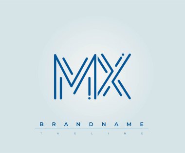 MX Teknoloji Mektup Şablonu. Bu teknoloji harfi logosu bir teknoloji şirketini temsil etmek için harfleri kullanan bir grafik işareti..