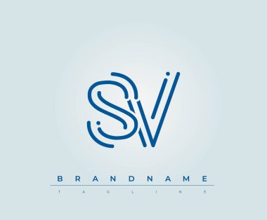 SV Teknoloji Mektup Şablonu. Bu teknoloji harfi logosu bir teknoloji şirketini temsil etmek için harfleri kullanan bir grafik işareti..