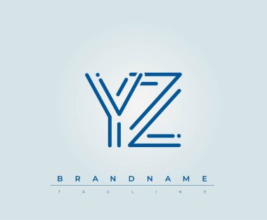 YZ Technology Letter Logo Template. This tech letter logo is a graphic mark that uses letters to represent a technology company. clipart