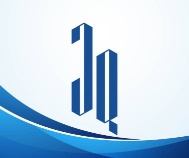 JQ harfli logo tasarım şablon elementleri. Modern soyut dijital alfabe harfi logosu. Vektör çizimi. Yeni Modern logo.