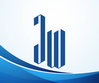 JW harfli logo tasarım şablonu elementleri. Modern soyut dijital alfabe harfi logosu. Vektör çizimi. Yeni Modern logo.