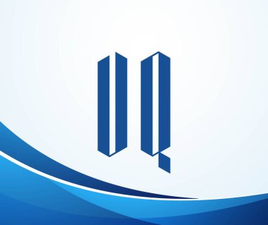 VQ harfi logo tasarım şablonu elementleri. Modern soyut dijital alfabe harfi logosu. Vektör çizimi. Yeni Modern logo.