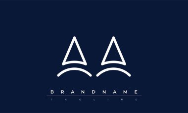 AA soyut harf logosu. Bu logo simgesi yaratıcı bir şekilde soyut şekilli anonim şirket