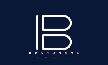 IB soyut harf logosu. Bu logo simgesi yaratıcı bir şekilde soyut şekilli anonim şirket