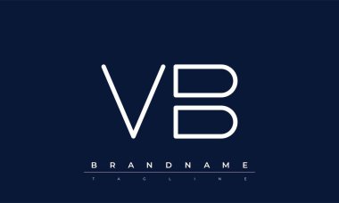 VB soyut harf logosu. Bu logo simgesi yaratıcı bir şekilde soyut şekilli anonim şirket