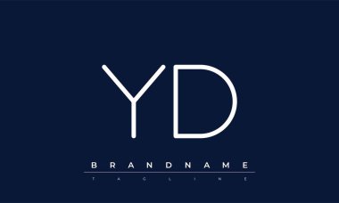 YD soyut harf logosu. Bu logo simgesi yaratıcı bir şekilde soyut şekilli anonim şirket