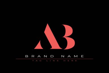 Soyut harf AB minimal logo tasarım şablonu. Bu minimal logo tasarımı bir markayı, şirketi veya bireyi temsil eden görsel bir sembol oluşturma sürecidir..