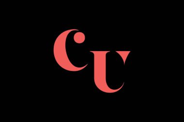 Soyut harf CU minimal logo tasarım şablonu. Bu minimal logo tasarımı bir markayı, şirketi veya bireyi temsil eden görsel bir sembol oluşturma sürecidir..