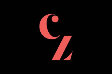 Soyut harf CZ minimal logo tasarım şablonu. Bu minimal logo tasarımı bir markayı, şirketi veya bireyi temsil eden görsel bir sembol oluşturma sürecidir..