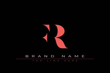 Soyut harf FR minimal logo tasarım şablonu. Bu minimal logo tasarımı bir markayı, şirketi veya bireyi temsil eden görsel bir sembol oluşturma sürecidir..