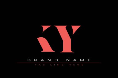 Soyut harf KY minimal logo tasarım şablonu. Bu minimal logo tasarımı bir markayı, şirketi veya bireyi temsil eden görsel bir sembol oluşturma sürecidir..