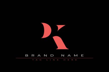 Soyut harf PK minimal logo tasarım şablonu. Bu minimal logo tasarımı bir markayı, şirketi veya bireyi temsil eden görsel bir sembol oluşturma sürecidir..