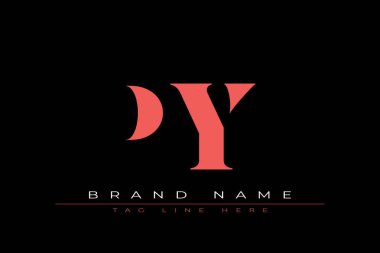 Soyut harf PY minimal logo tasarım şablonu. Bu minimal logo tasarımı bir markayı, şirketi veya bireyi temsil eden görsel bir sembol oluşturma sürecidir..