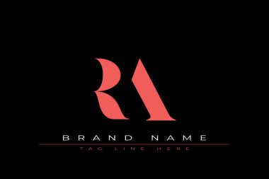 Soyut harf RA minimal logo tasarım şablonu. Bu minimal logo tasarımı bir markayı, şirketi veya bireyi temsil eden görsel bir sembol oluşturma sürecidir..