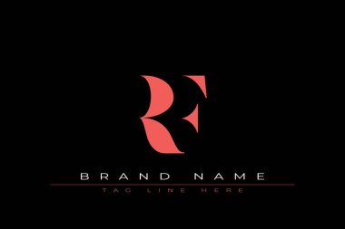 Soyut harf RF minimal logo tasarım şablonu. Bu minimal logo tasarımı bir markayı, şirketi veya bireyi temsil eden görsel bir sembol oluşturma sürecidir..