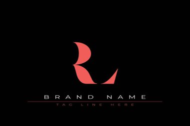 Soyut harf RL minimal logo tasarım şablonu. Bu minimal logo tasarımı bir markayı, şirketi veya bireyi temsil eden görsel bir sembol oluşturma sürecidir..