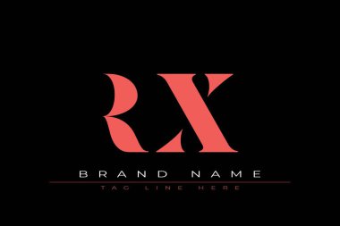 Soyut harf RX minimal logo tasarım şablonu. Bu minimal logo tasarımı bir markayı, şirketi veya bireyi temsil eden görsel bir sembol oluşturma sürecidir..