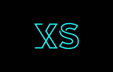 Markalaşma ve grafik tasarımı için uygun, minimal mavi renkli X ve S harflerinin yer aldığı yaratıcı tipografi tasviri.