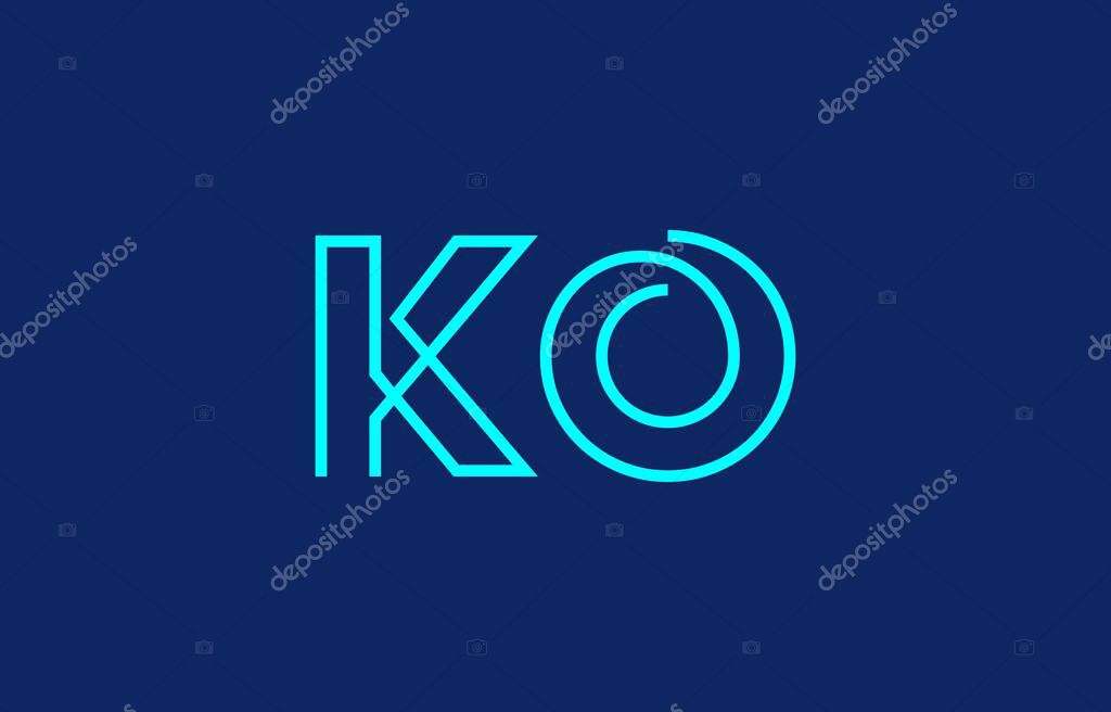 Illustration of creative typography featuring stylized letters K and O with a minimal blue color theme, suitable for branding and graphic design inspiration.