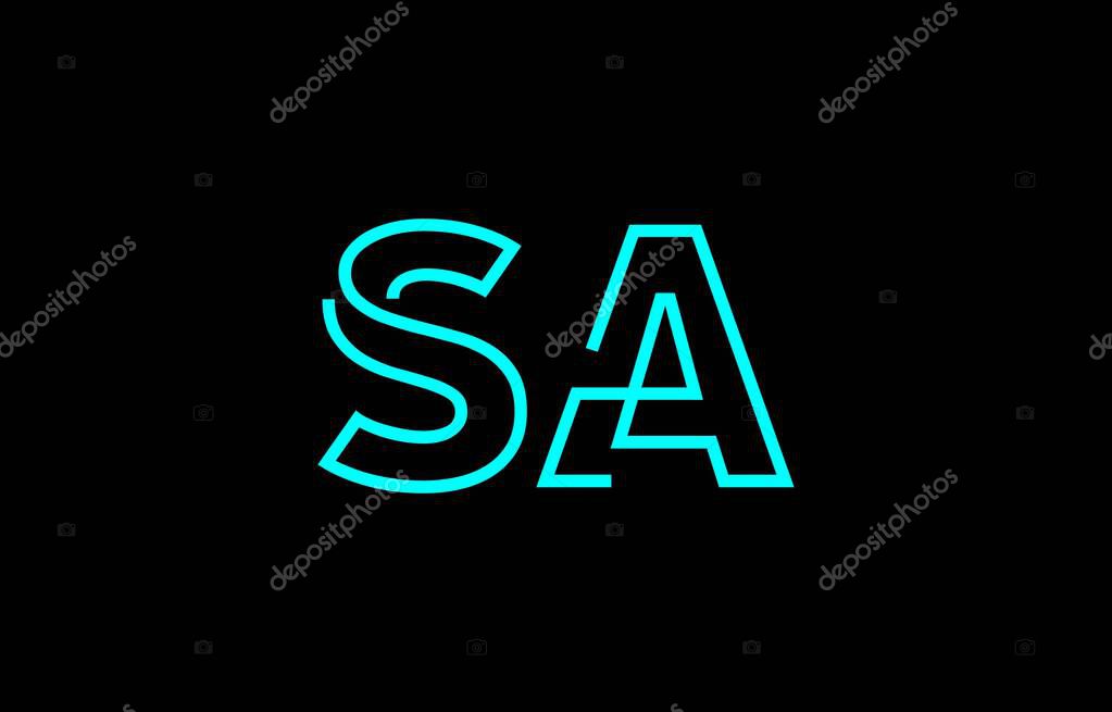 Illustration of creative typography featuring stylized letters S and A with a minimal blue color theme, suitable for branding and graphic design inspiration.