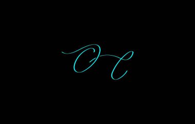 Koyu arkaplanda OC 'yi oluşturan beyaz el yazısı tasviri zarafet ve basitliği simgeliyor..