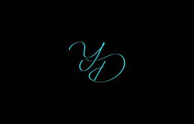 A minimal yet stylish depiction of white cursive lettering forming YD on a dark background, symbolizing elegance and simplicity. clipart