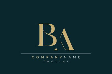 Elegant Monogram with Sophisticated Typography Design Featuring BA with Sophisticated Typography clipart