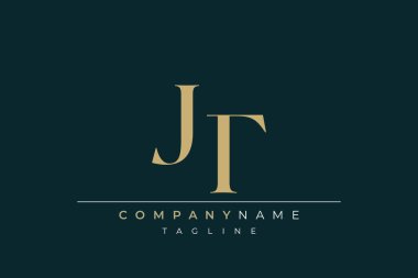 Sofistike tipografi tasarımlı zarif monogram JT 'nin sofistike tipografisi